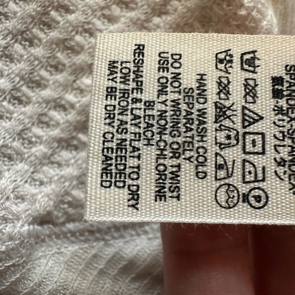 We Th Free Free People Women’s Thermal Waffle Cut Catalina Ivory Top. Size Med - Picture 9 of 10